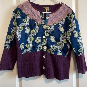 Free People cardigan L Large purple EUC